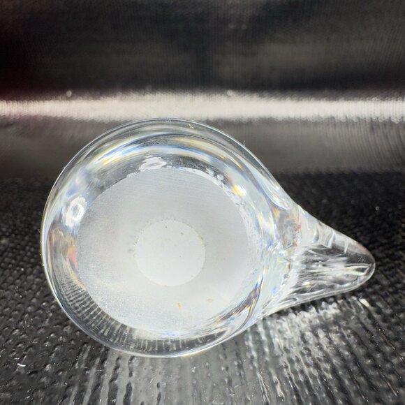 Hand Blown Small Bird Figurine Clear White Center With Bubbles Glass Figure VTG - Picture 7 of 10